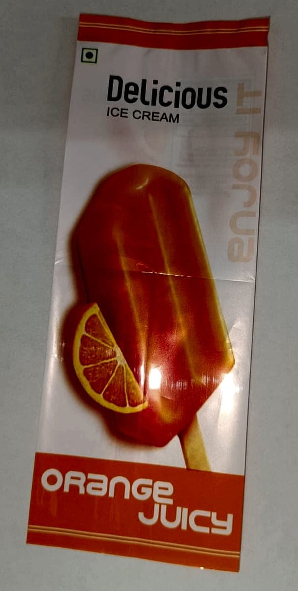 Sample laminate pouch  orange bar produced for a client