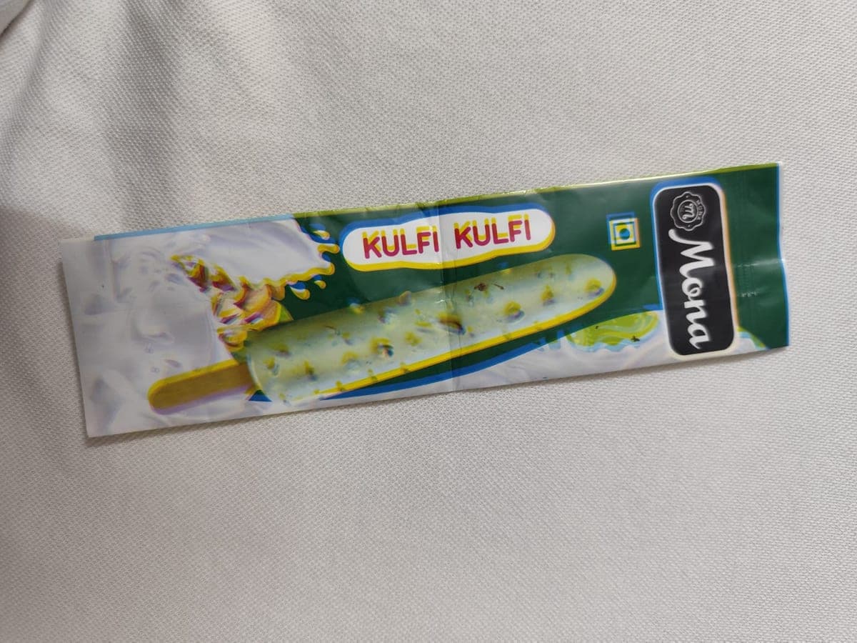 Sample laminate pouch  kulfi produced for a client